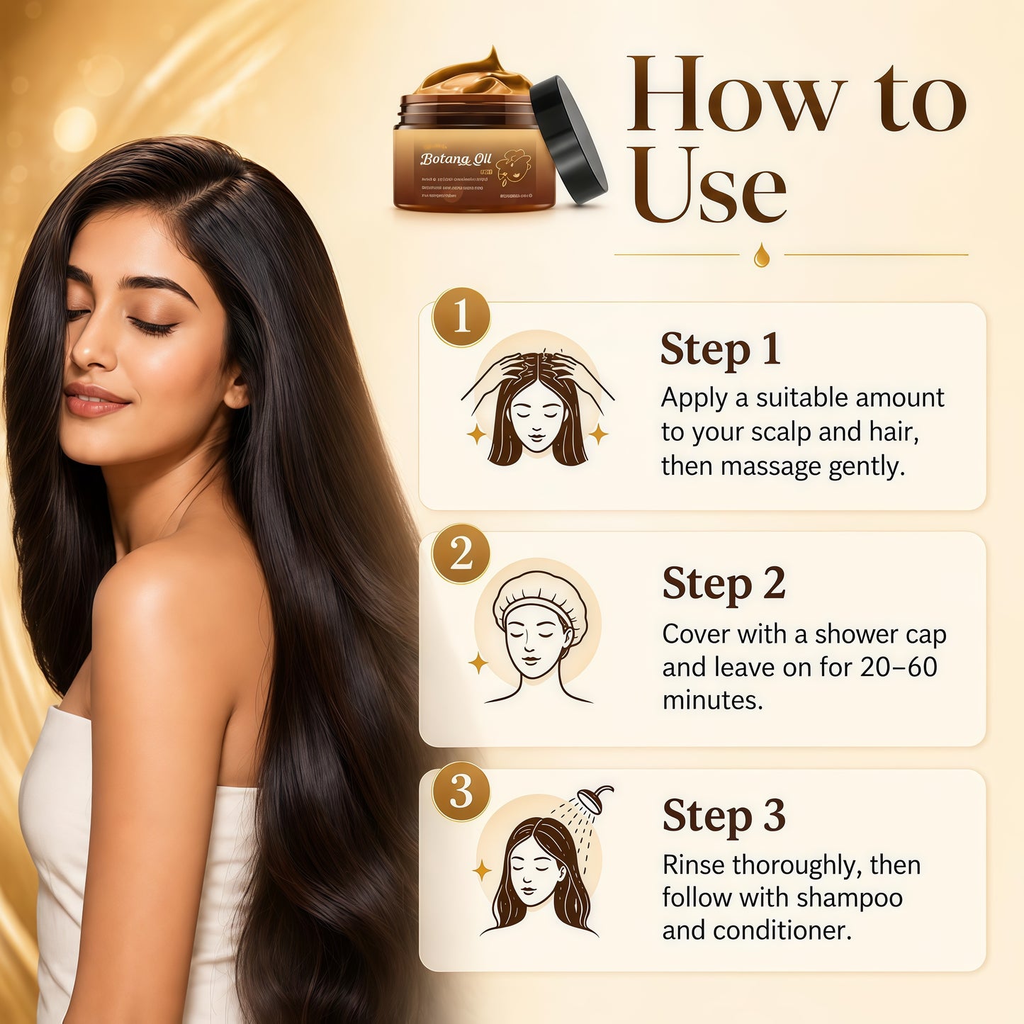 Botanic Batana Oil - 100% Unrefined Honduran Growth Blend, 120ml Jar, Vegan Cruelty-Free Haircare, Repairing Scalp Hair Strengthener for Thicker Denser Hair, Moisturizing Treatment