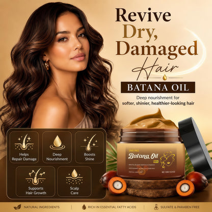 Botanic Batana Oil - 100% Unrefined Honduran Growth Blend, 120ml Jar, Vegan Cruelty-Free Haircare, Repairing Scalp Hair Strengthener for Thicker Denser Hair, Moisturizing Treatment