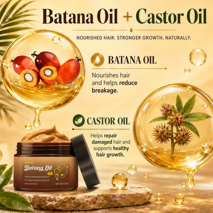 Botanic Batana Oil - 100% Unrefined Honduran Growth Blend, 120ml Jar, Vegan Cruelty-Free Haircare, Repairing Scalp Hair Strengthener for Thicker Denser Hair, Moisturizing Treatment
